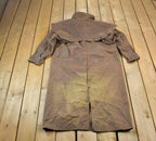 Vintage 1990s Australian Stockman's Dilskins Crazy Full Length Leather Trench Coat Made In Australia By Feathertop