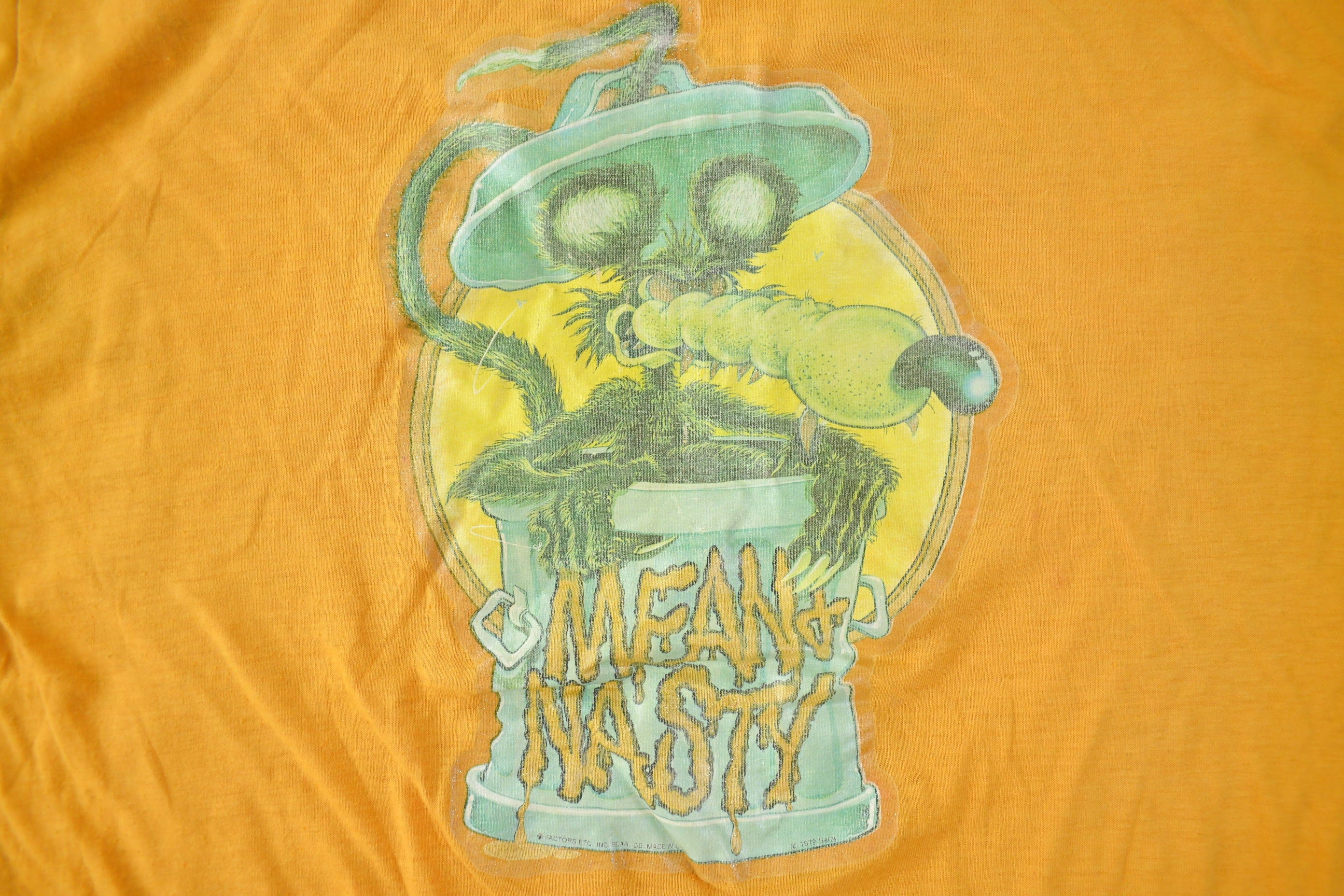 Vintage 1979 Mean And Nasty Single Stitch Rat Graphic T Shirt Made In USA Size M