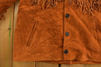 Vintage 1990s Genuine Leather Western Fringe Jacket