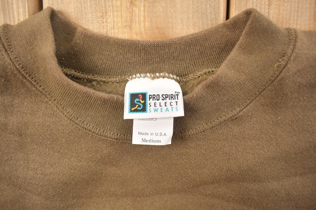 Vintage 1990s Pro Spirit Brown Blank Crewneck Sweatshirt