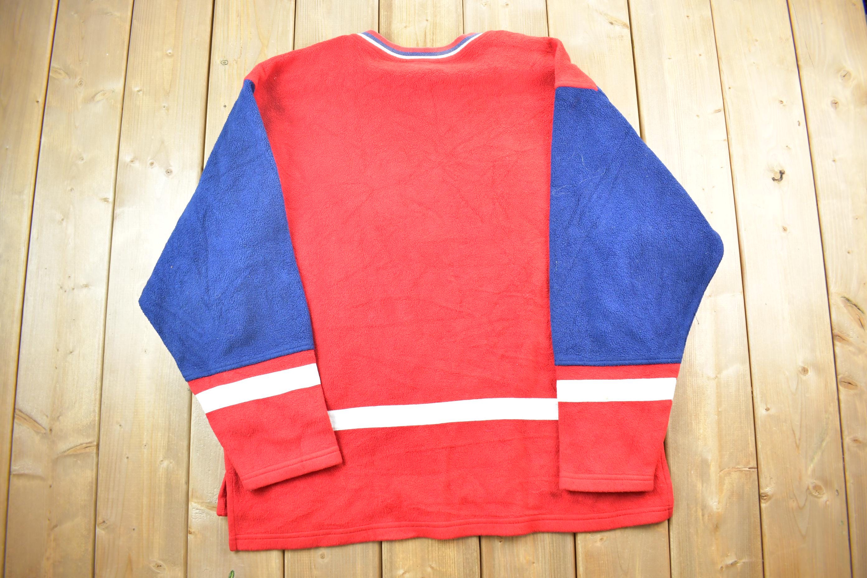 Vintage 1990s USA Red White And Blue Patriotic JJM Sportswear Fleece Sweater