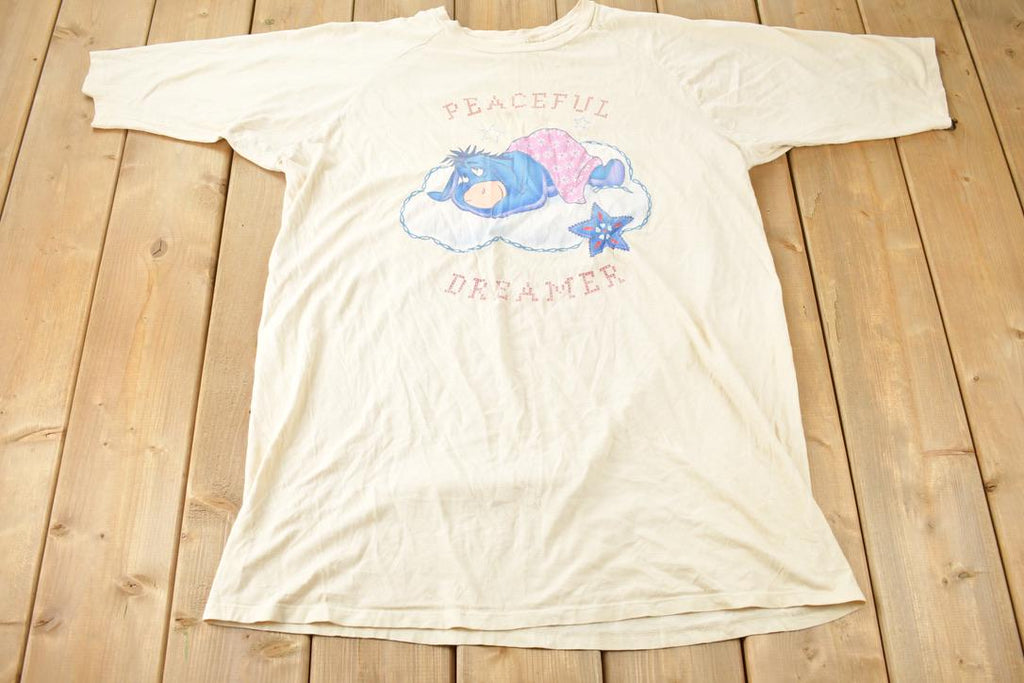 Vintage 1990s Disney Eeyore Peaceful Dreamer Pajama Shirt
