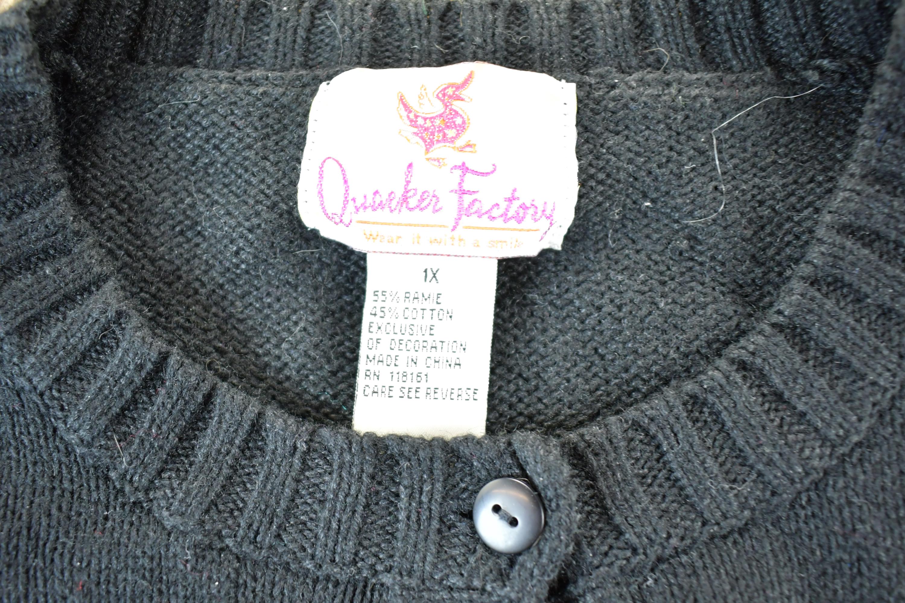Vintage 1990s Quacker Factory Knit Floral Pattern Crewneck Sweater Womens XL