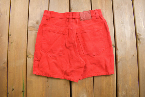 Vintage 1990s Benchline Red Denim Shorts / Women's jean Shorts Size 30 / Made In Turkey / 90s Streetwear / Vintage Denim Shorts/ Jorts