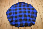Vintage 1990s Timber Ridge Blue Plaid Flannel Button Up Shirt  1990s Button Up  Vintage Flannel  Plaid Shirt  Button Down  90s Plaid