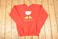 Vintage 1990s John Baron Not Playing With A Full Duck Cartoon Graphic Print Crewneck Sweatshirt Mens L