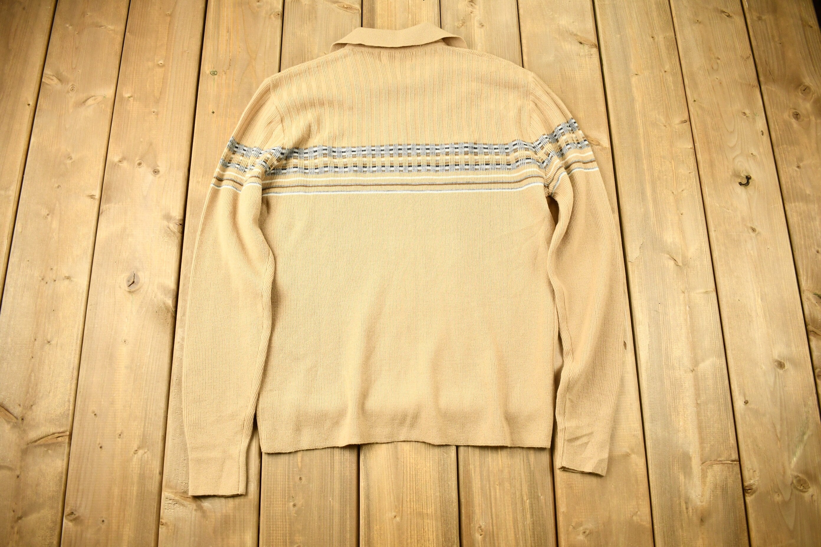 Vintage 1980s Pebble Beach Of California Knitted V-Neck Sweater