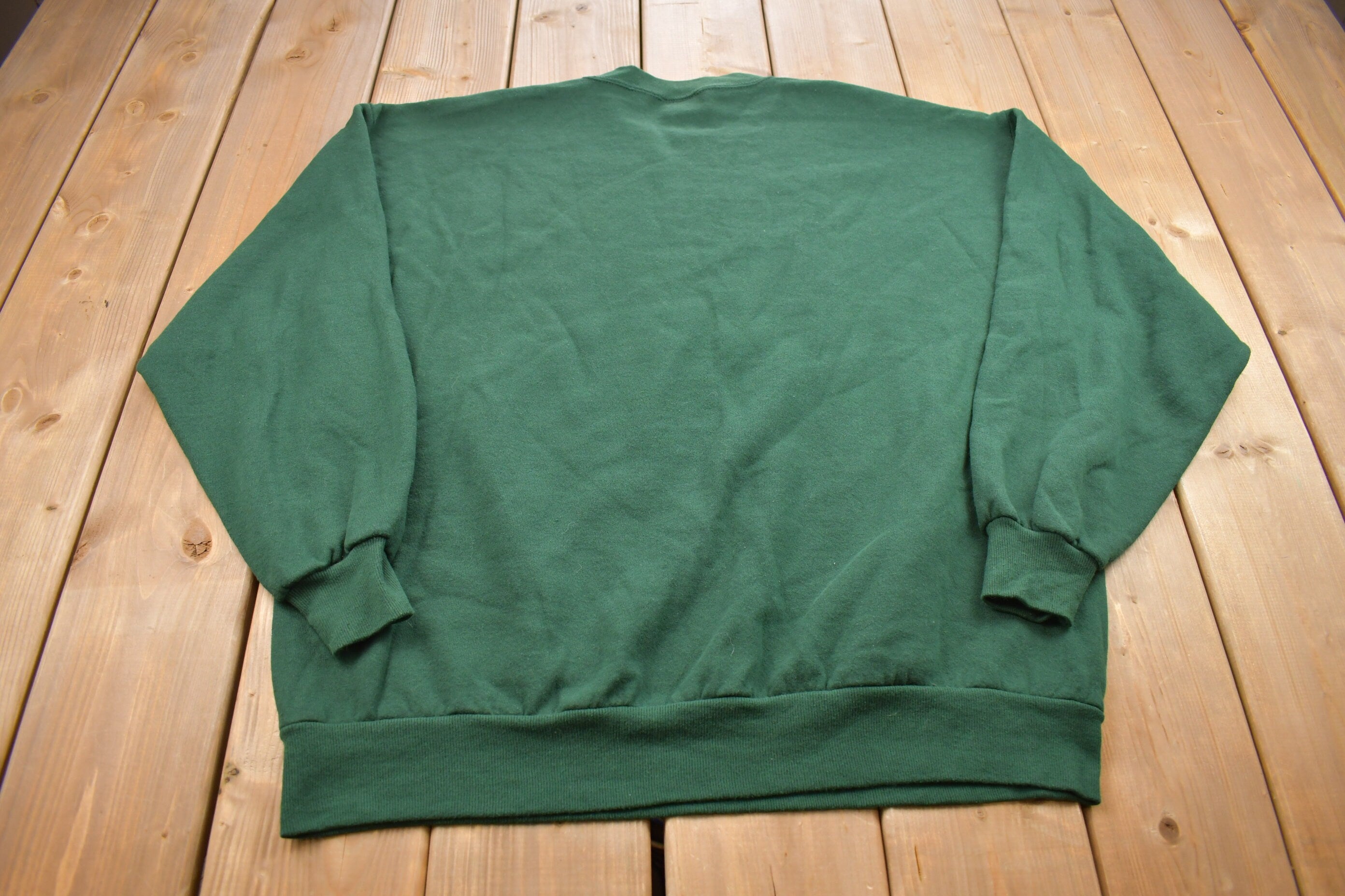 Vintage 1990s Jerzees Blank Green Crewneck Sweatshirt