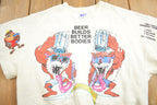 Vintage 1980s Tusch Beer Builds Better Bodies Cut off Crewneck Sweatshirt Made In USA