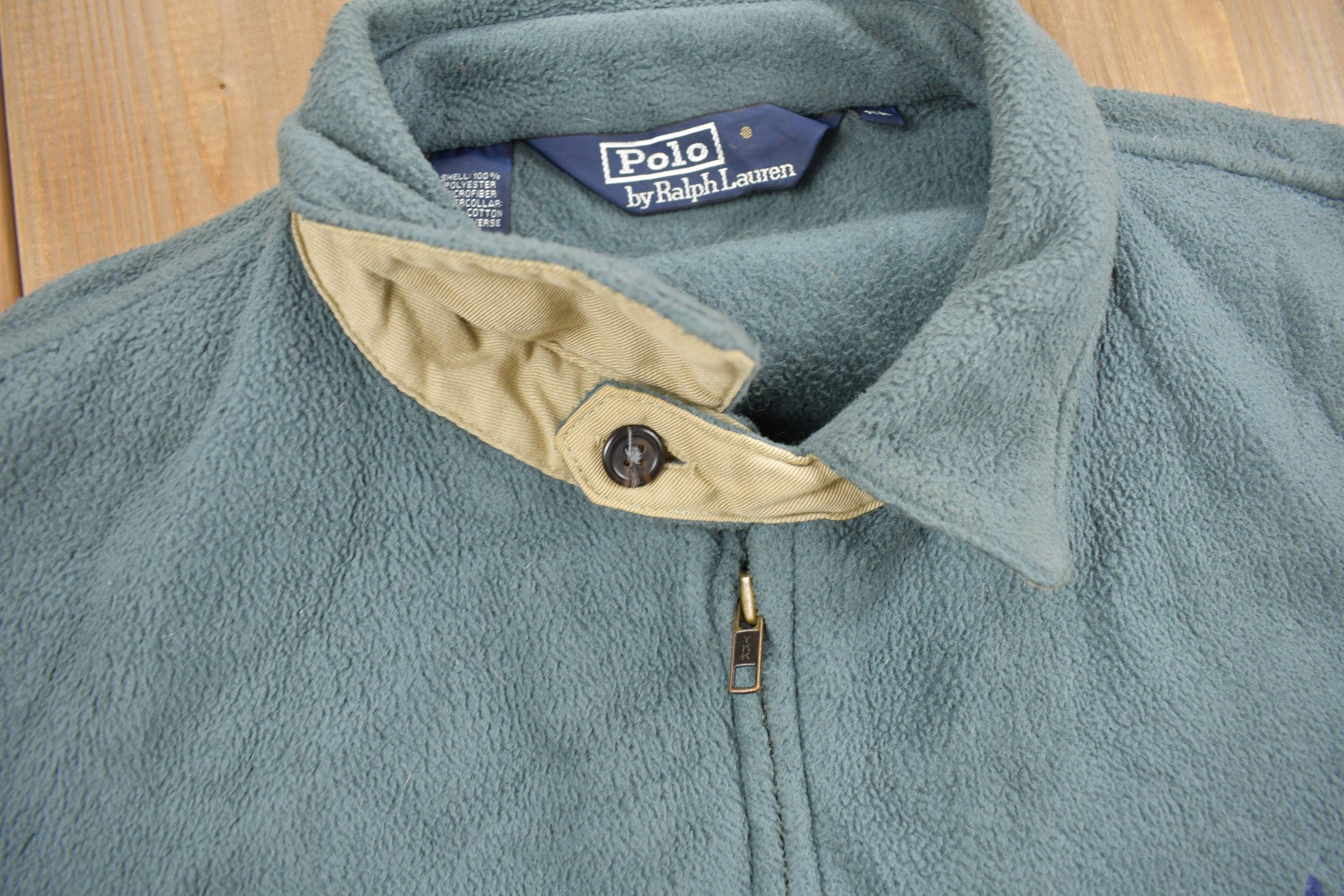 Vintage 1990s Polo Ralph Lauren Zip Up Polartec Fleece Sweater