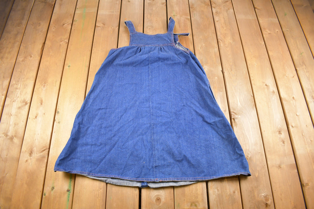Vintage 1980s Joni Blair Embroidered Denim Dress Size 15