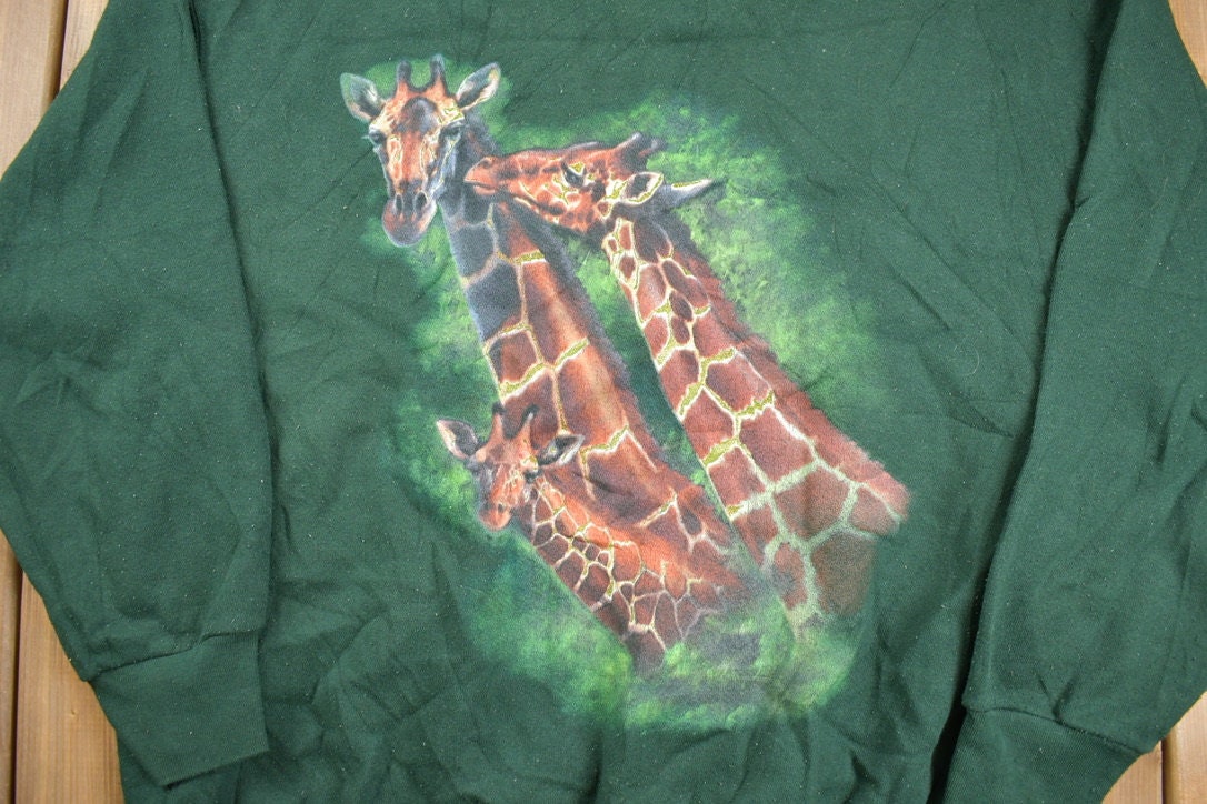 Vintage 1990s Giraffe Graphic Crewneck Sweatshirt