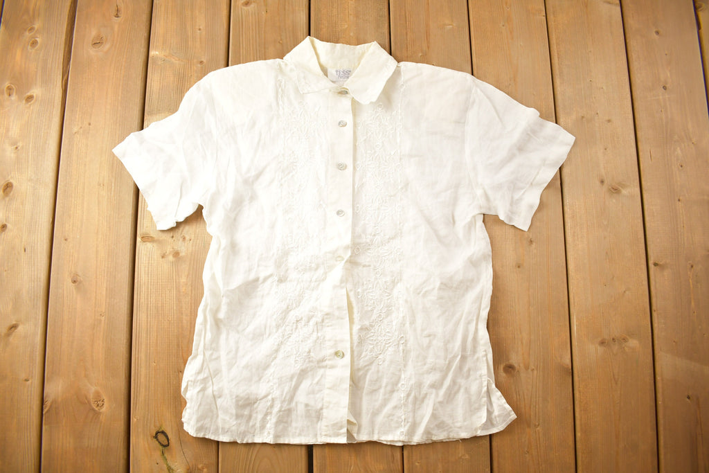 Vintage 1990s Tess Petite Blank Button Up Shirt
