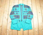 Vintage 1980s Graff Patterned Cardigan Sweater