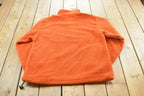 Vintage 1990s American Eagle Quarter Zip Orange Deep Pile Fleece Sweater Mens L /