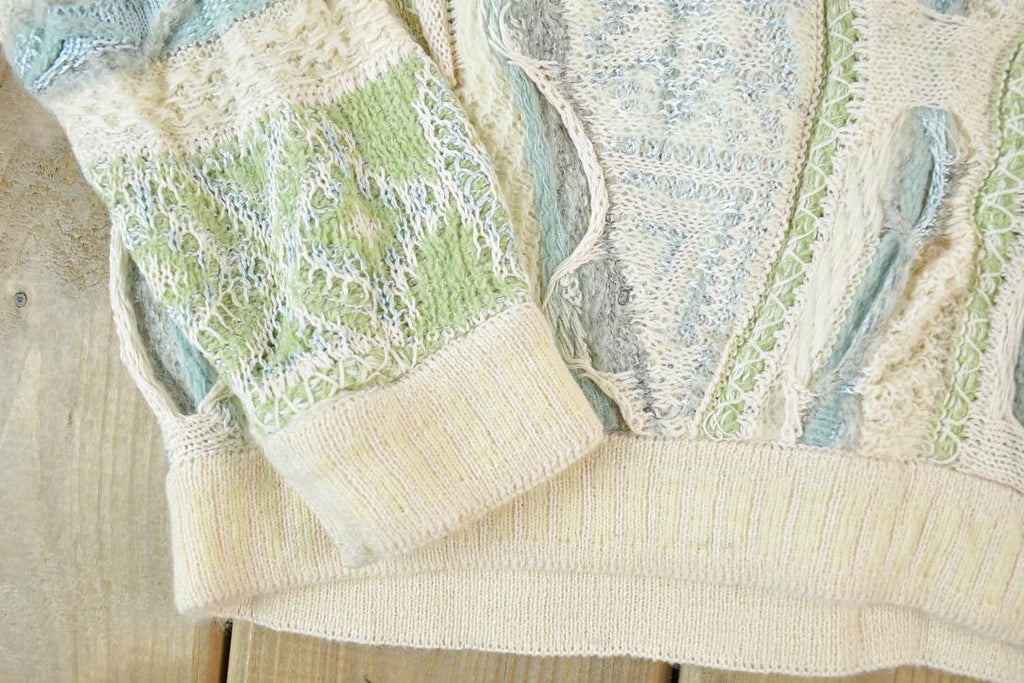 Vintage 1990s Coogi Made In Australia 3D knit 100% Cotton Abstract Pattern Crewneck Sweater