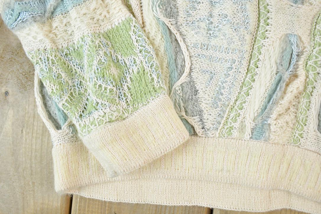 Vintage 1990s Coogi Made In Australia 3D knit 100% Cotton Abstract Pattern Crewneck Sweater