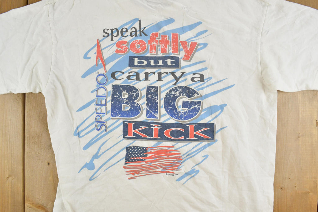 Vintage 1996 Speedo Big Kick Swimming Graphic T-Shirt