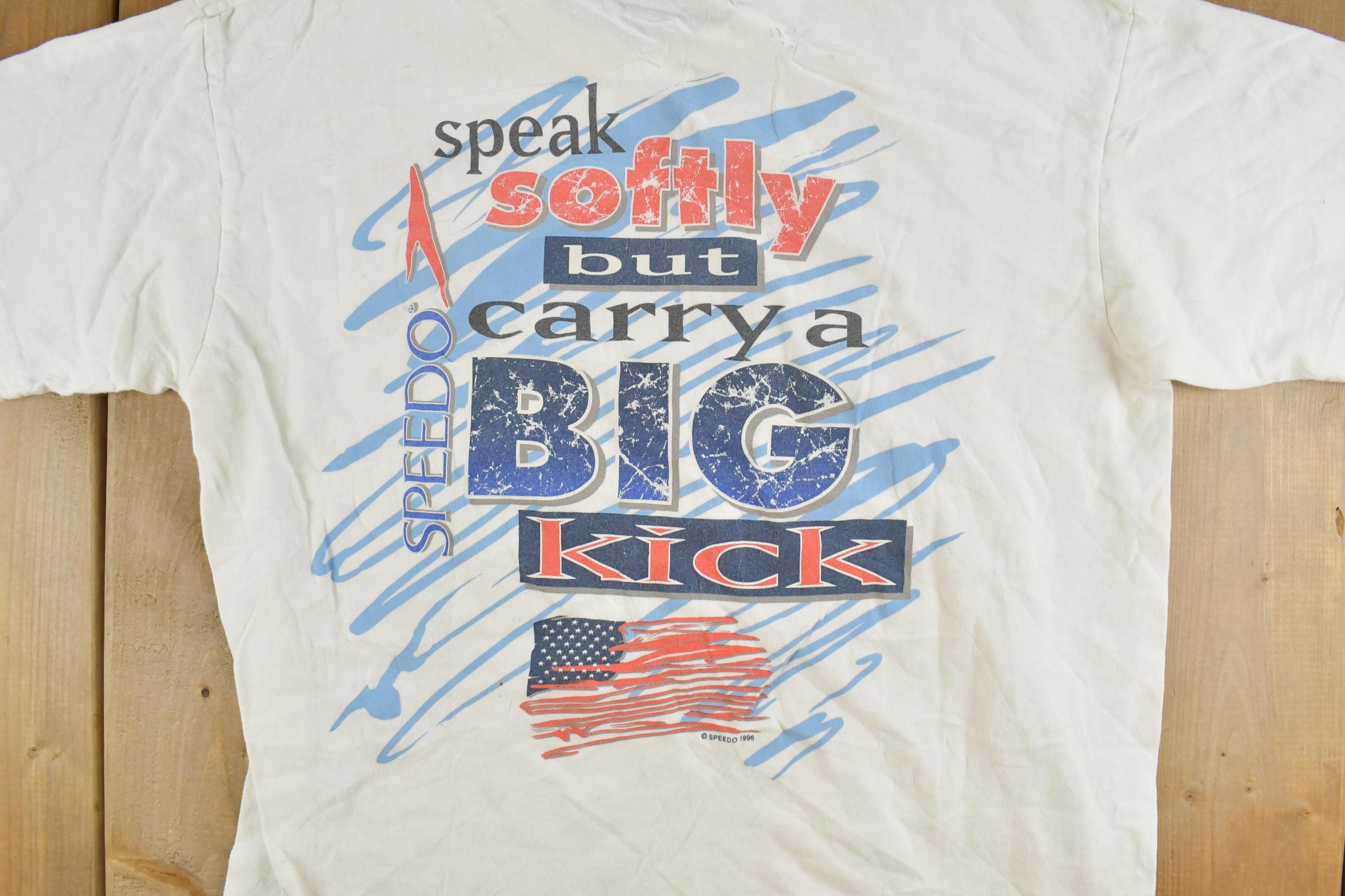 Vintage 1996 Speedo Big Kick Swimming Graphic T-Shirt