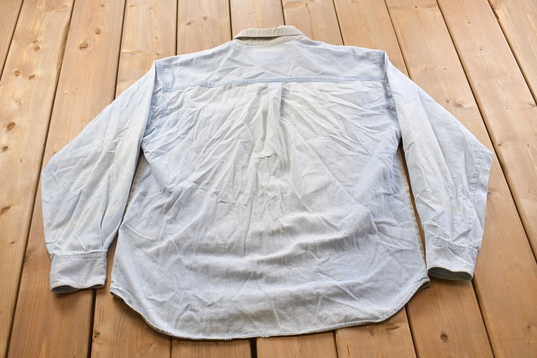 Vintage 1990s Double Impact Blank Colour Block Button Up Shirt