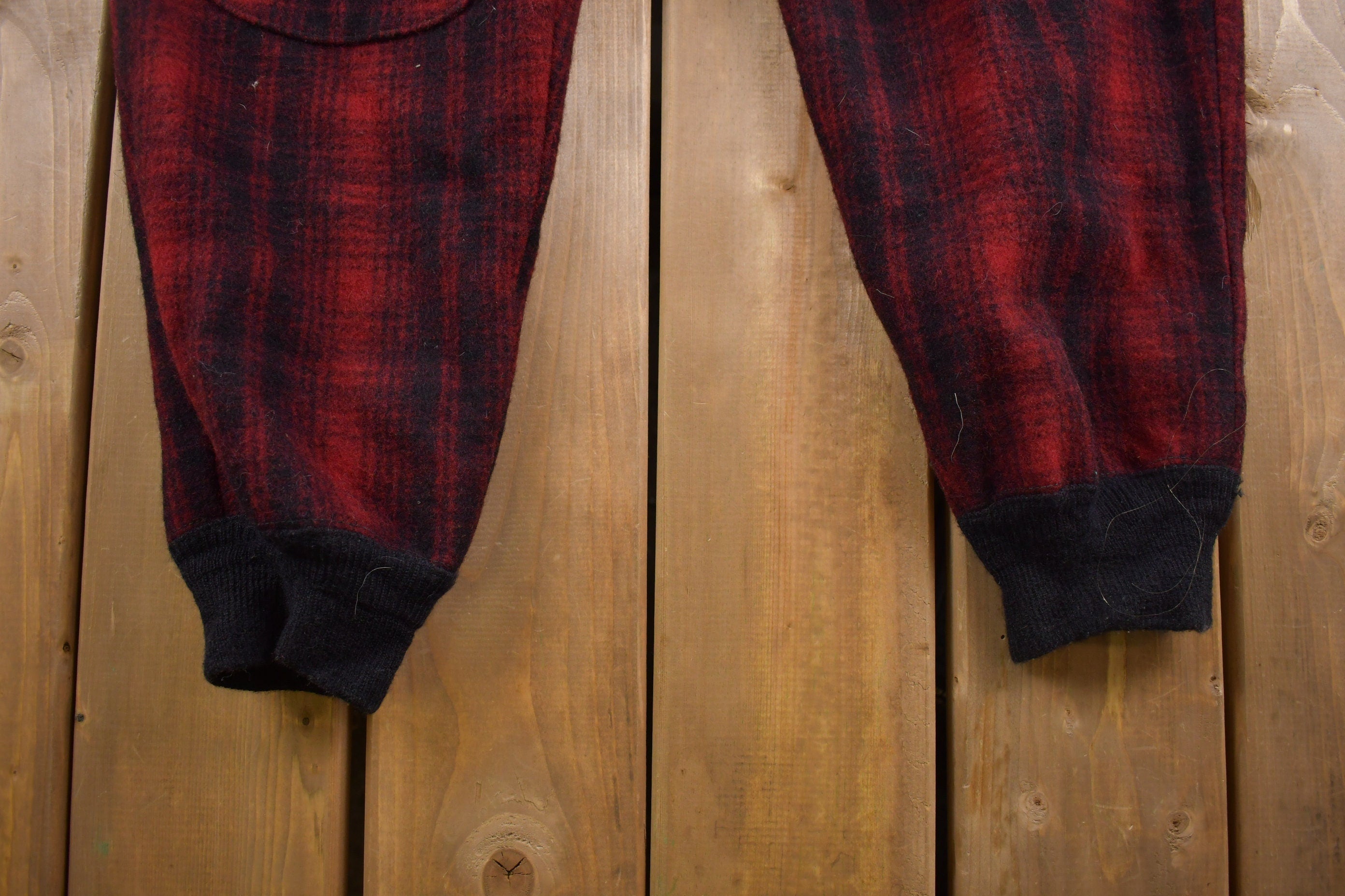 1950s Vintage Woolrich Red Plaid Trousers 37 x 30