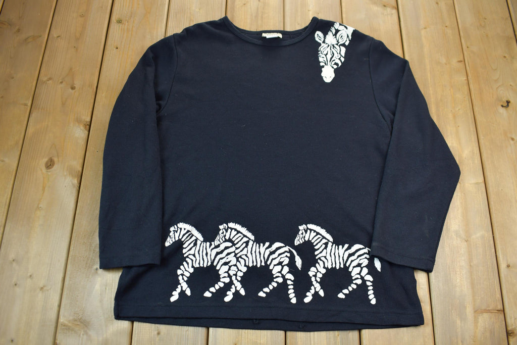 Vintage 1990s Teddi "Zebra" Crewneck Sweatshirt