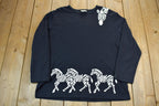 Vintage 1990s Teddi "Zebra" Crewneck Sweatshirt