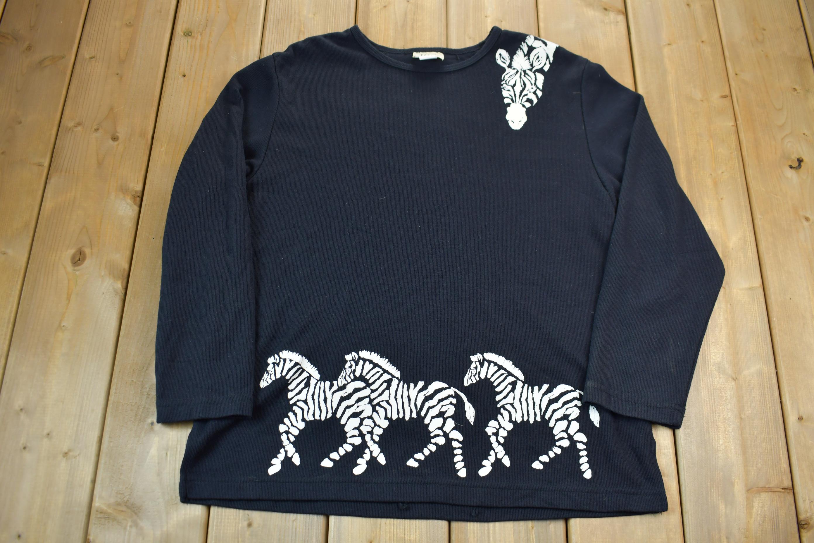 Vintage 1990s Teddi "Zebra" Crewneck Sweatshirt