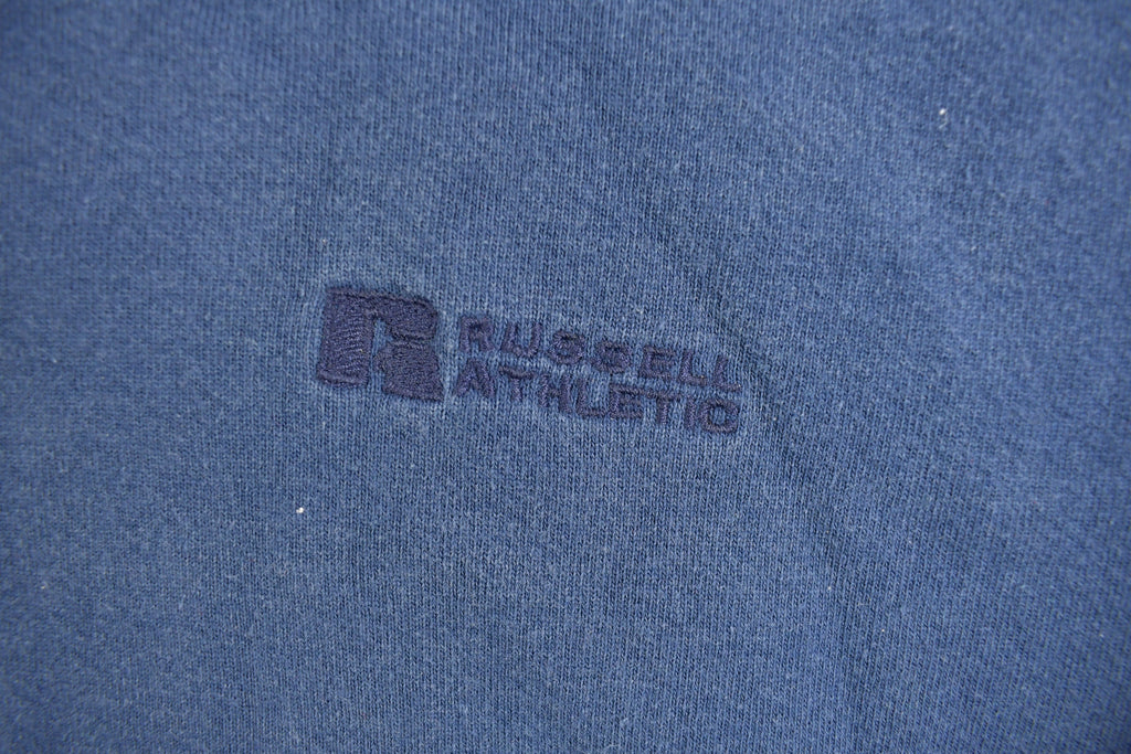 Vintage 1990s Russell Athletics Blank Navy Crewneck Sweatshirt