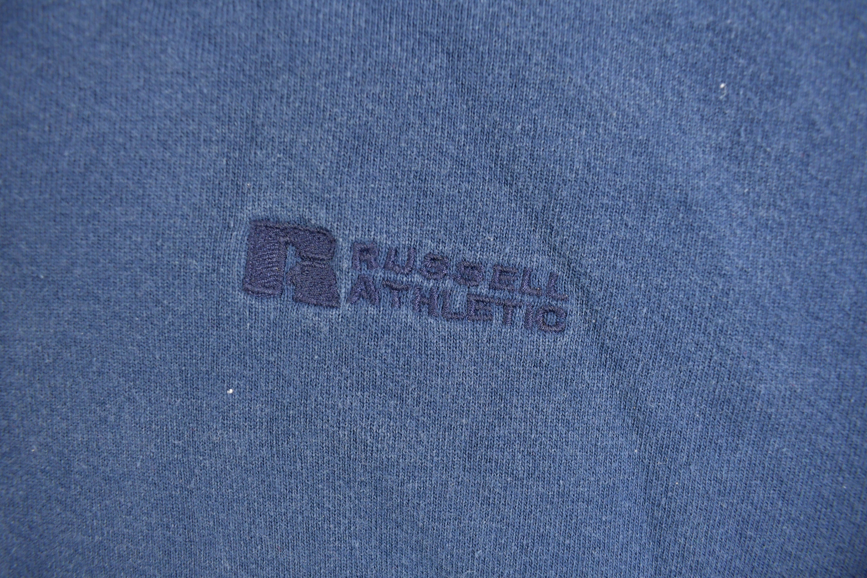 Vintage 1990s Russell Athletics Blank Navy Crewneck Sweatshirt