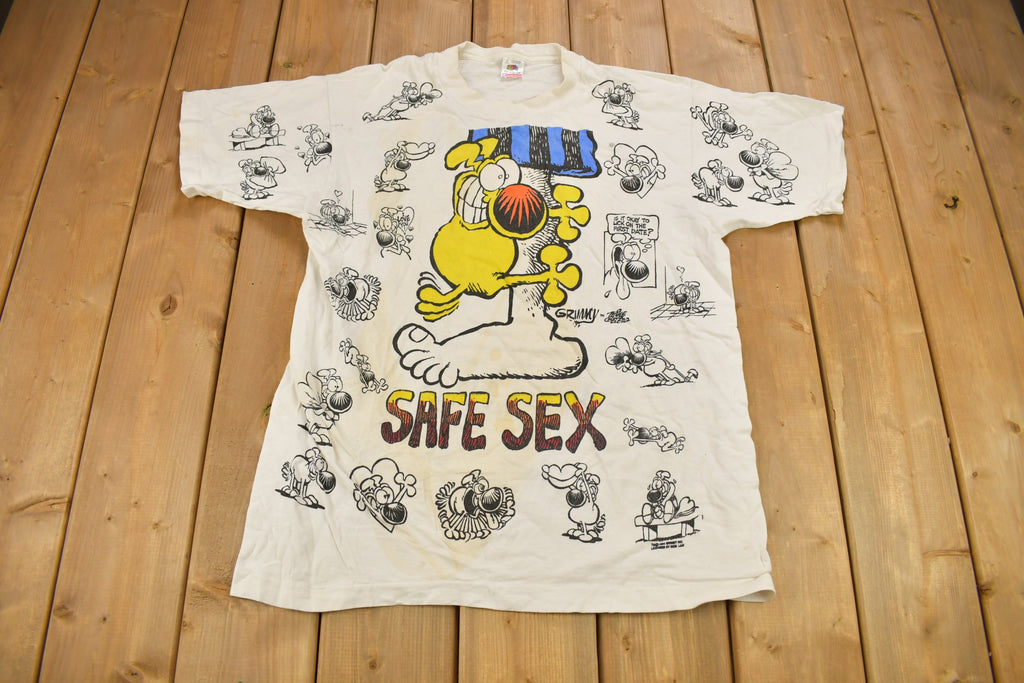 Vintage 1994 Mother Goose & Grimm All Over Print Cartoon Promo T-Shirt