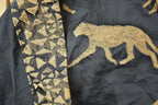Vintage 1990s Villa Factory Tiger Print Knit Button Up Persian Jacket