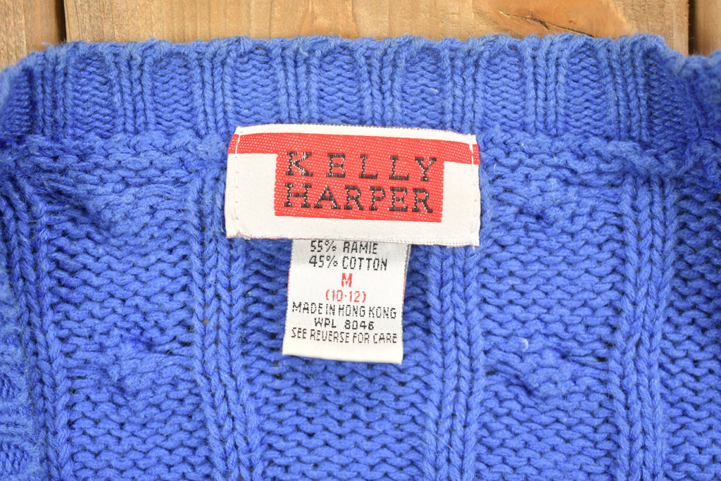 Vintage 1990s Kelly Harper Knitted Cardigan Button Up Sweater