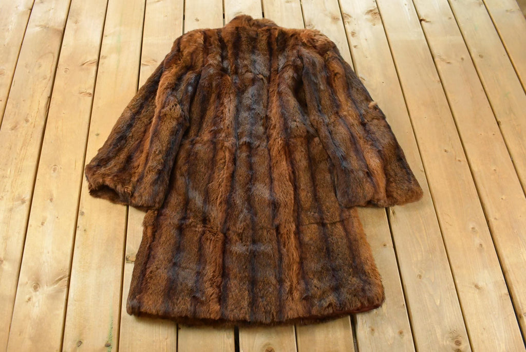 Vintage 1980s Mahogany Mink Fur Coat Full Length Adult Small
