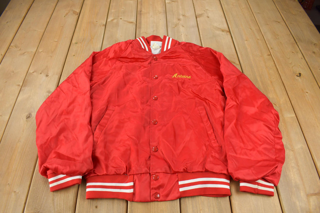 Vintage 1980s Penn Hills Jr. Wrestling Snap Button Satin Jacket Made In USA