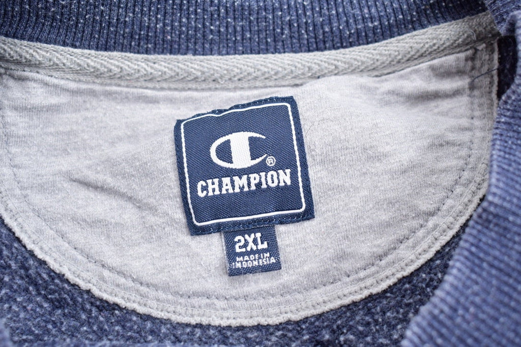 Vintage 1990s Champion Blank Blue Crewneck Sweatshirt