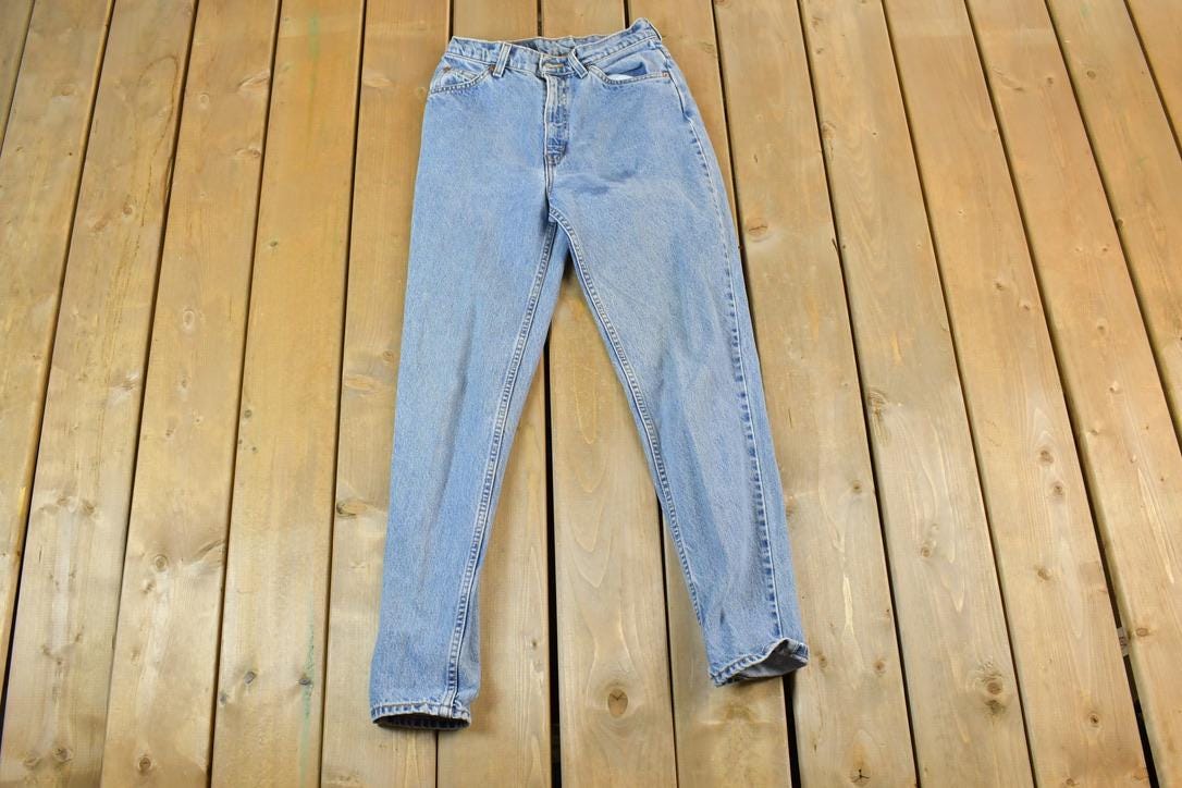 Vintage 1990s Levi Strauss 912 Orange Tab Slim Fit Tapered Leg Denim Jeans Size 28 x 28