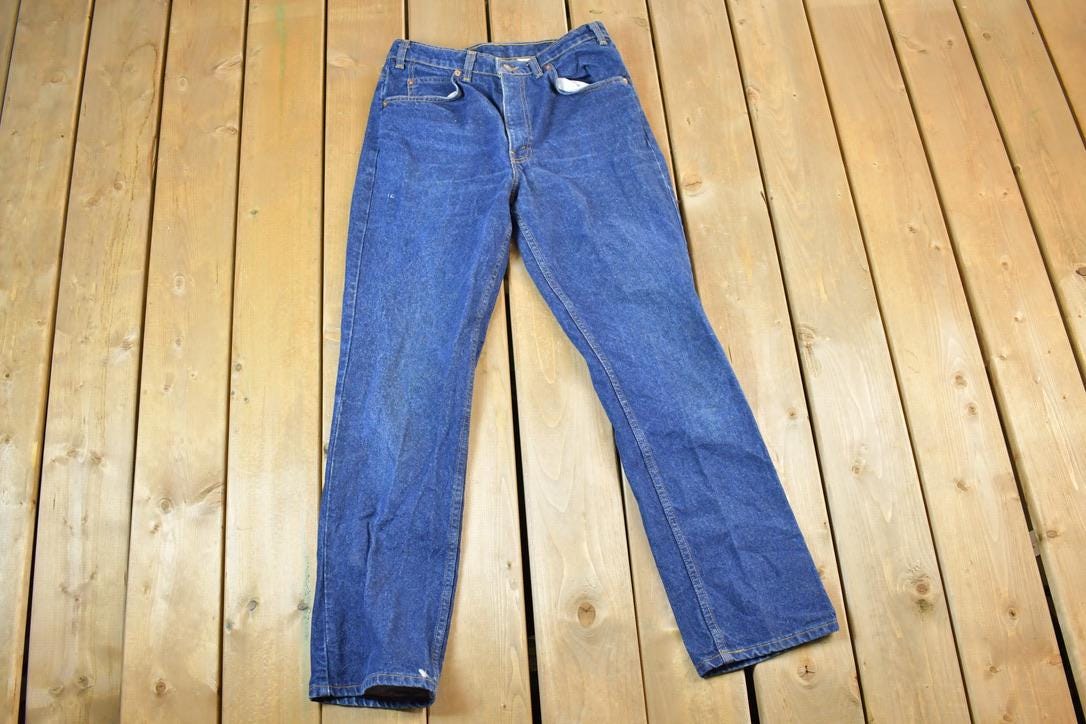Vintage 1970s Levi Strauss Orange Tab 619 Dark Wash Denim Jeans Size 33 x 32