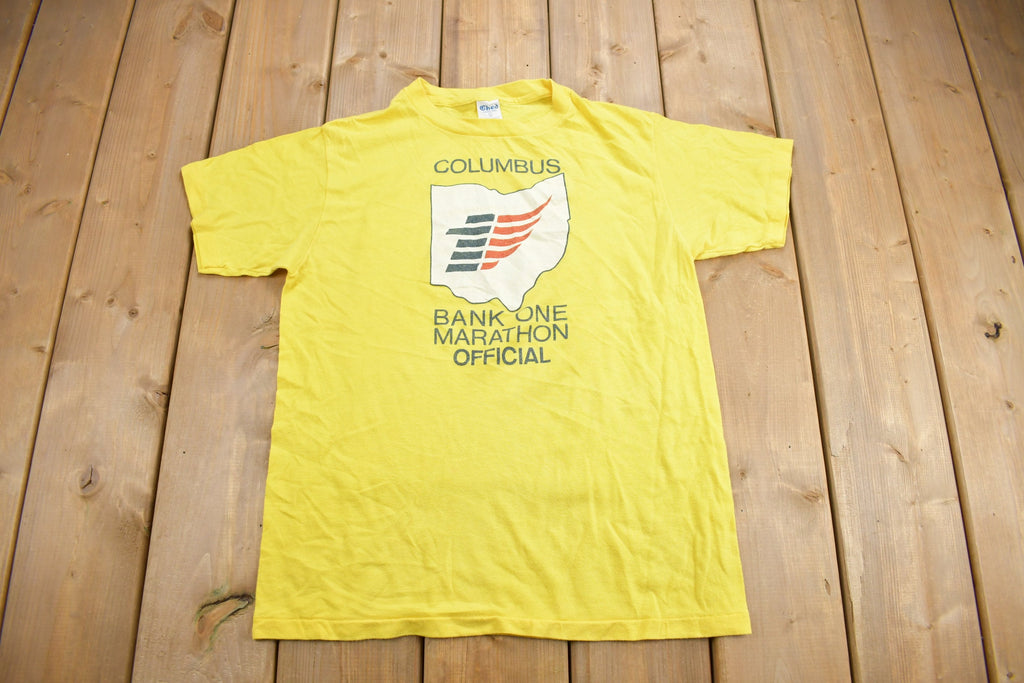 Vintage 1980s Columbus Bank One Marathon Official Graphic T Shirt