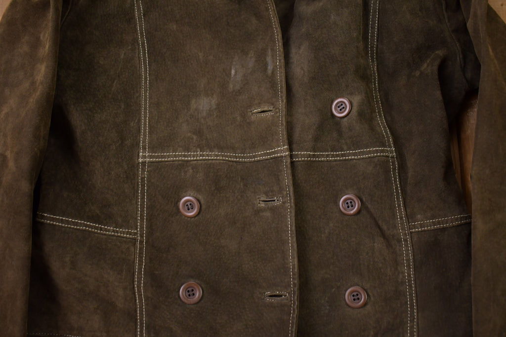 Vintage 1980s BB Dakota Suede Leather Double Breasted Jacket
