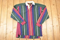 Vintage 1990s Croft And Barrow Striped Rugby Button Up Shirt Men's M