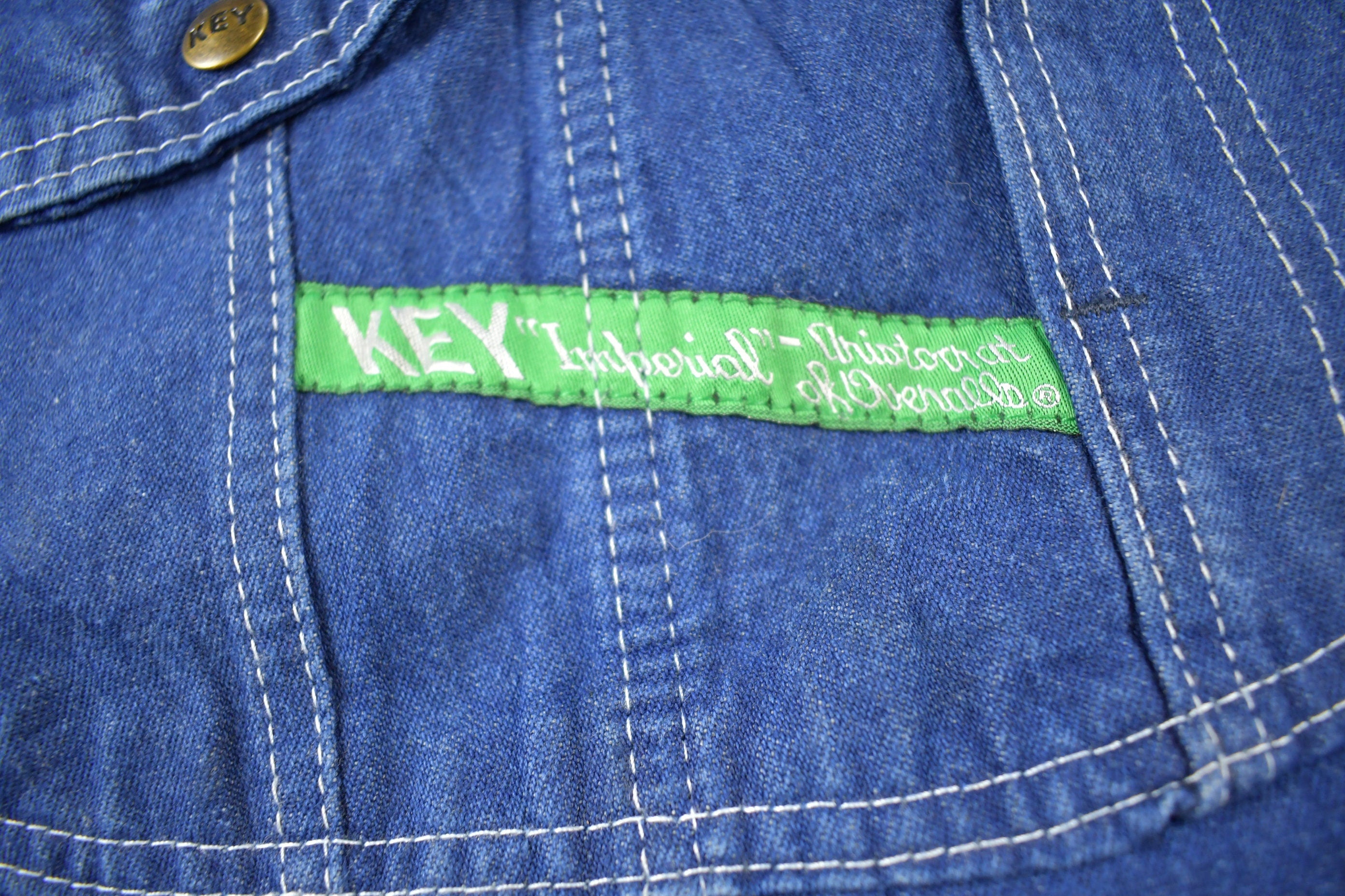 Vintage 1990s KEY Imperial Denim Jean Overalls Size 42 x 31