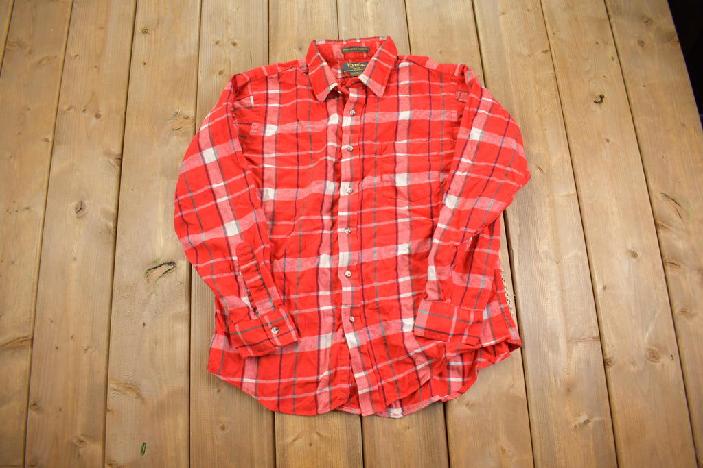 Vintage 1990s ViyellaPlaid Flannel Button Up Shirt - Made in Canada - Medium