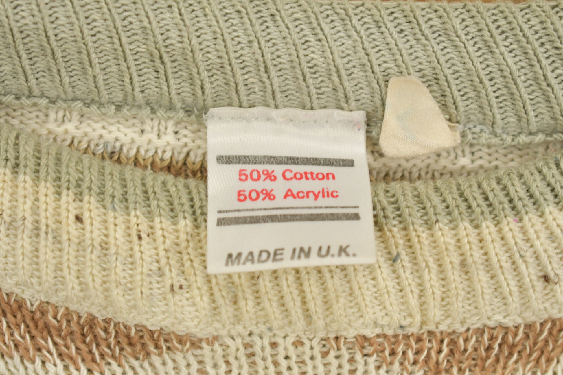 Vintage 1990s Abstract Knitted Sweater / Vintage 90s Crewneck / Pattern Sweater / Pullover Sweatshirt / Made In The U.K