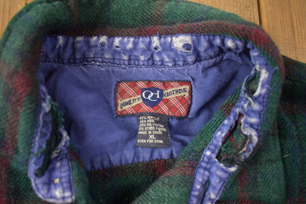 Vintage 1990s Quality Clothing Plaid Flannel Button Up Shirt