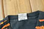 Vintage 1995 Tiger Theme All Over Print Liquid Blue Double Sided Graphic T-Shirt