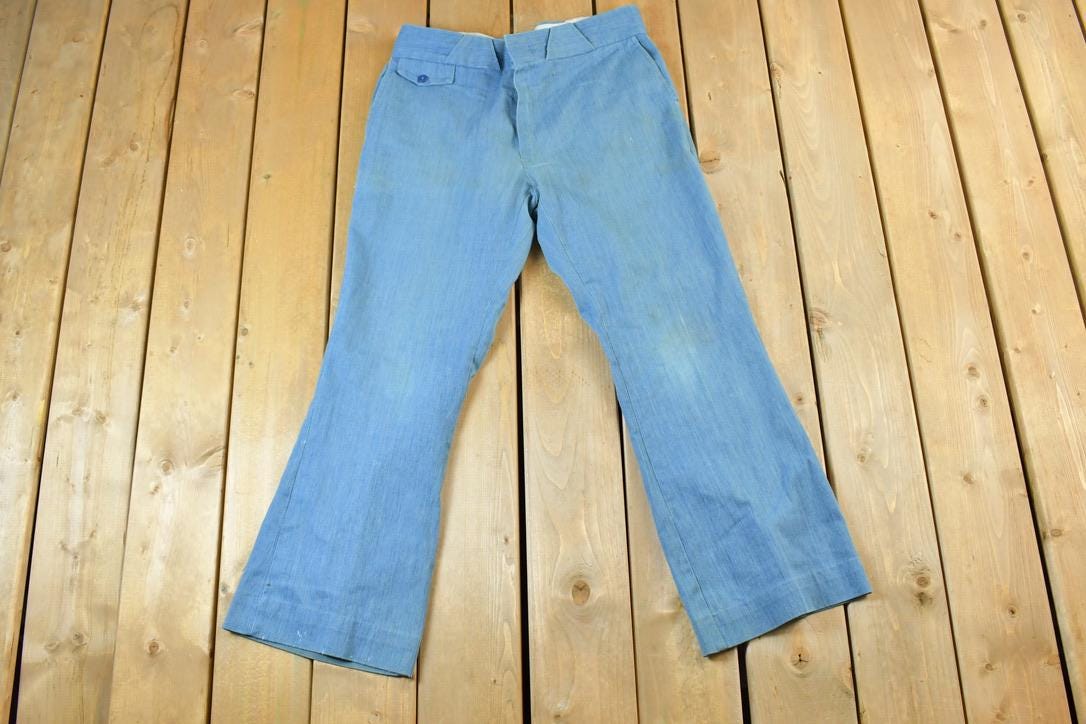 Vintage 1960s Blue Bell Bottom Pants  Made in USA  American Vintage  Workwear  Streetwear  Vintage Pants