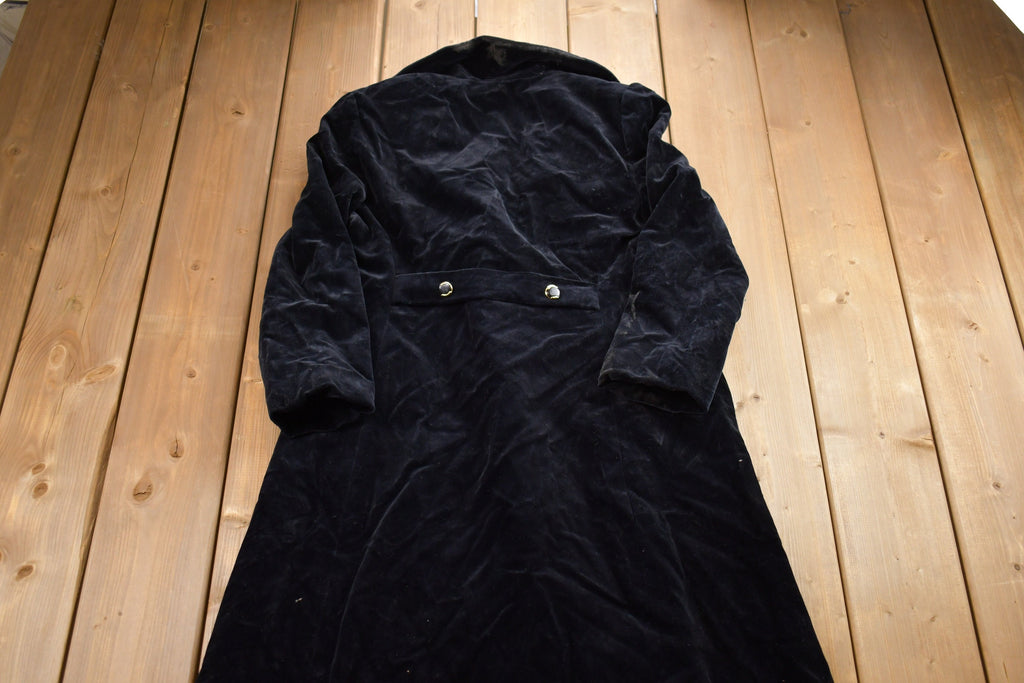 Vintage 1970s Lou Ritchie Velour Full Length Double Breasted Coat