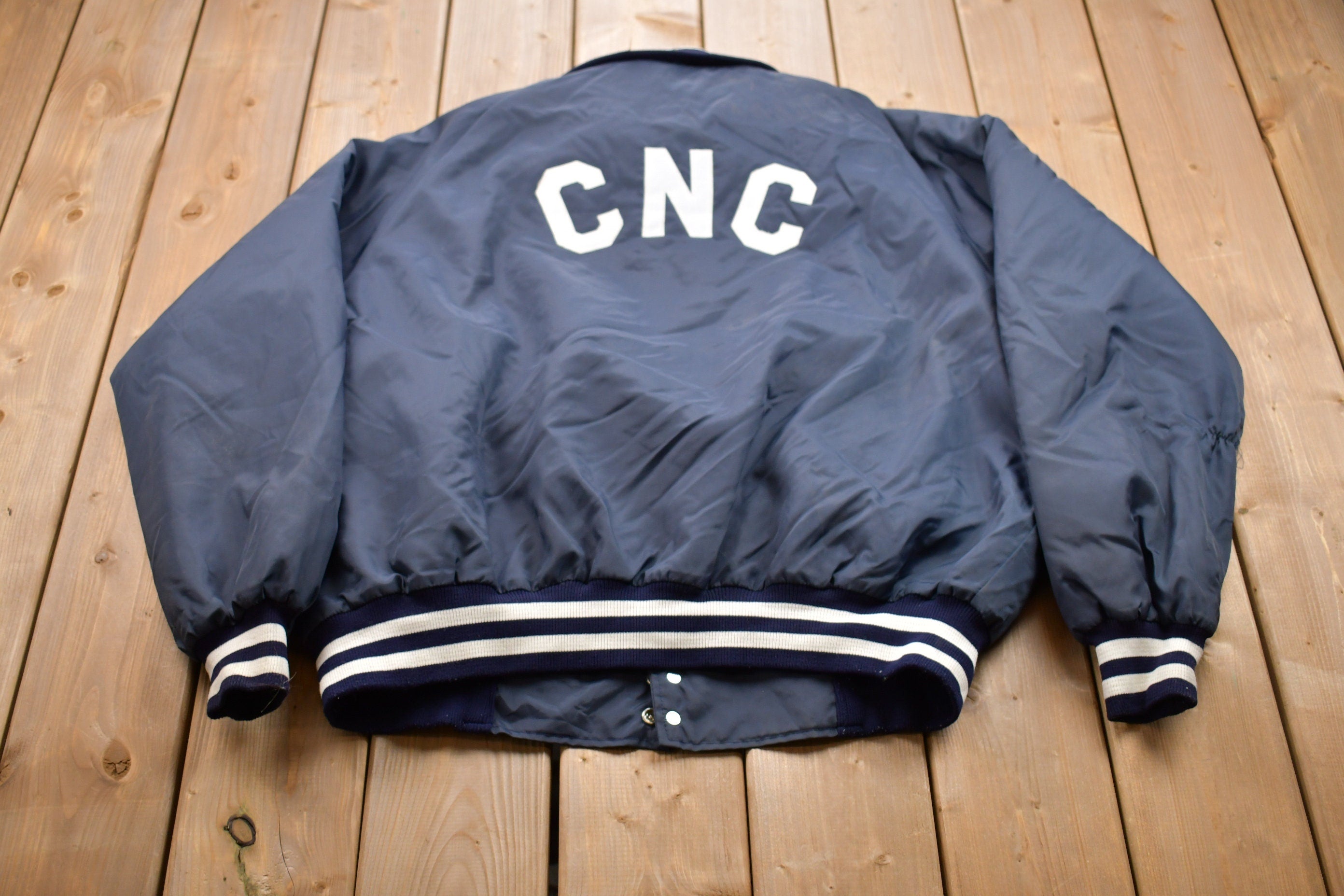 Vintage 1980s Butwin CNC Men's Basketball Bomber Jacket