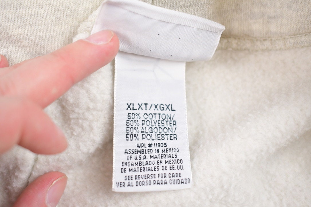 Vintage 1990s Blank White Zip Up Hoodie